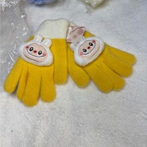 Monsters plush Bubu Gloves soft & Stretchy, Kid & Adult yellow